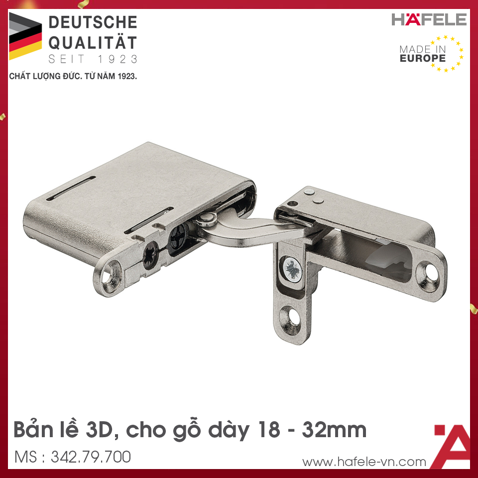 Bản Lề Âm 3 Chiều Hafele 342.79.700