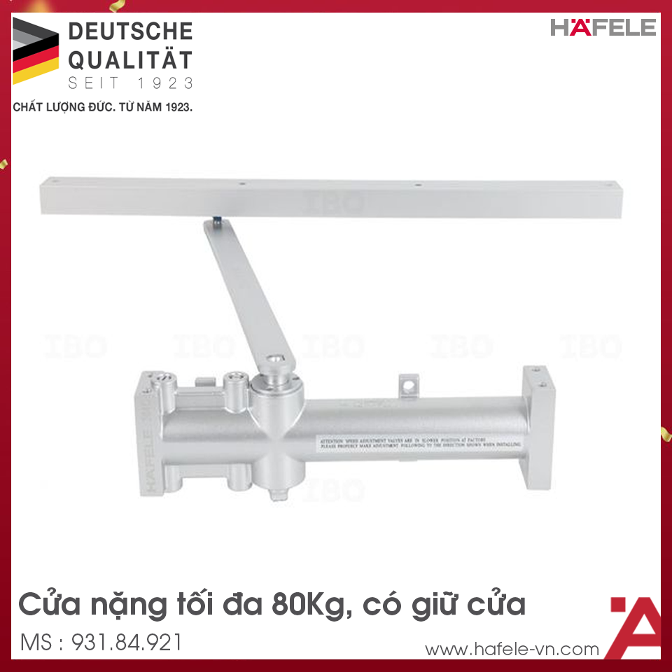 Tay Đẩy Hơi Cùi Chỏ Lắp Âm 80Kg Hafele 931.84.921