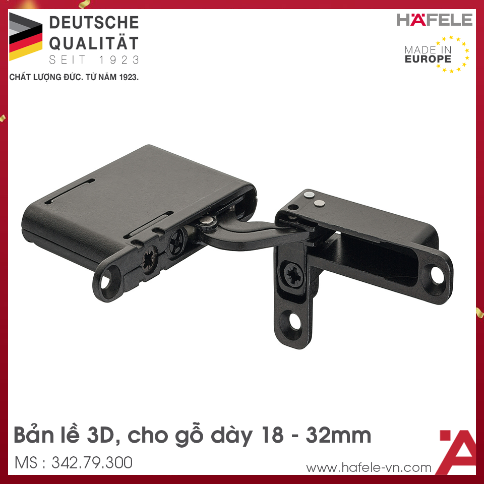 Bản Lề Âm 3 Chiều Hafele 342.79.300