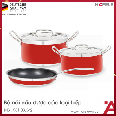 Bộ Nồi Chảo Màu Đỏ Hafele 531.08.042