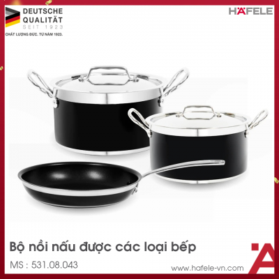 Bộ Nồi Chảo Màu Đen Hafele 531.08.043