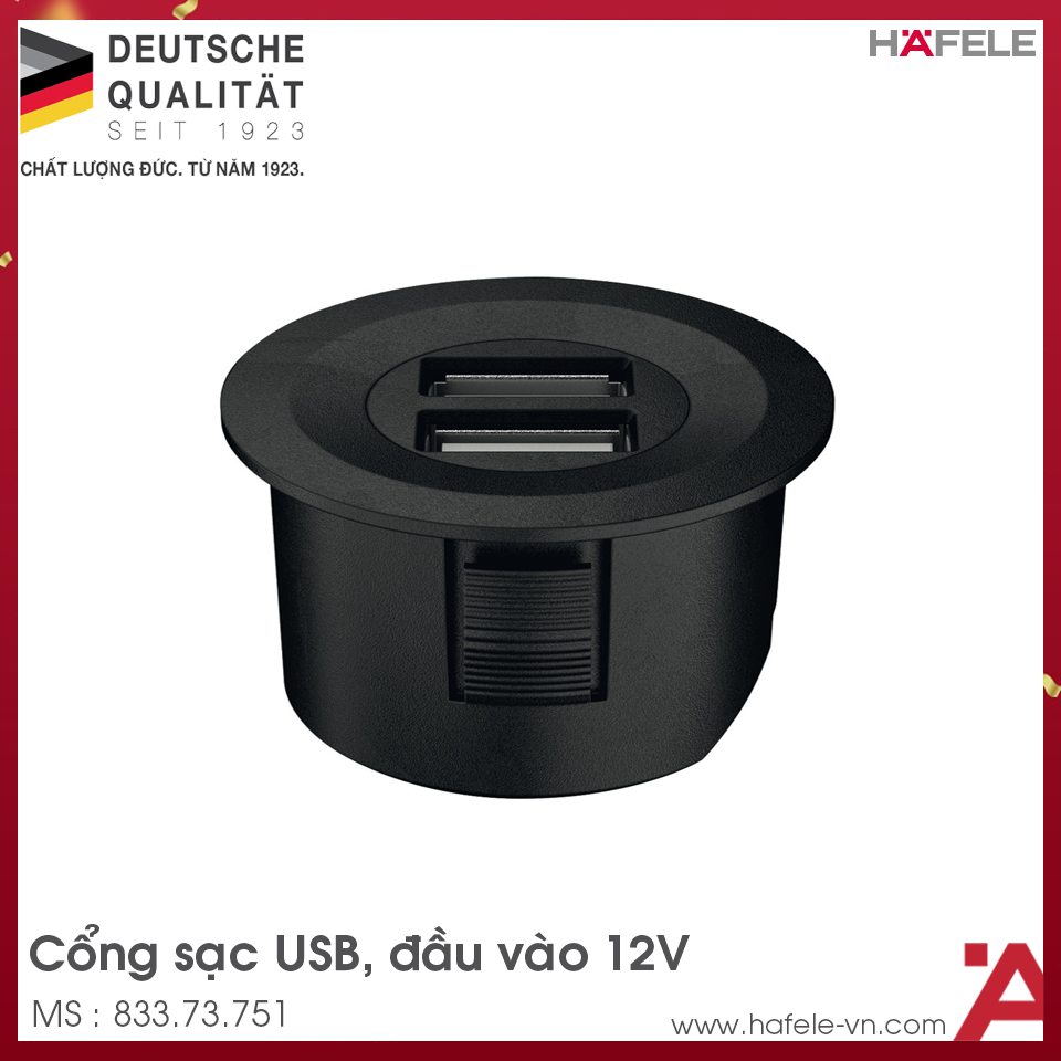 Cổng Sạc USB 12V Hafele 833.73.751