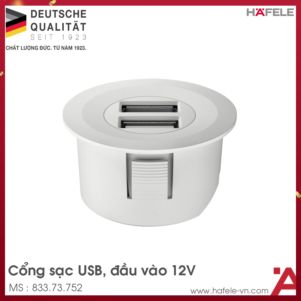 Cổng Sạc USB 12V Hafele 833.73.752