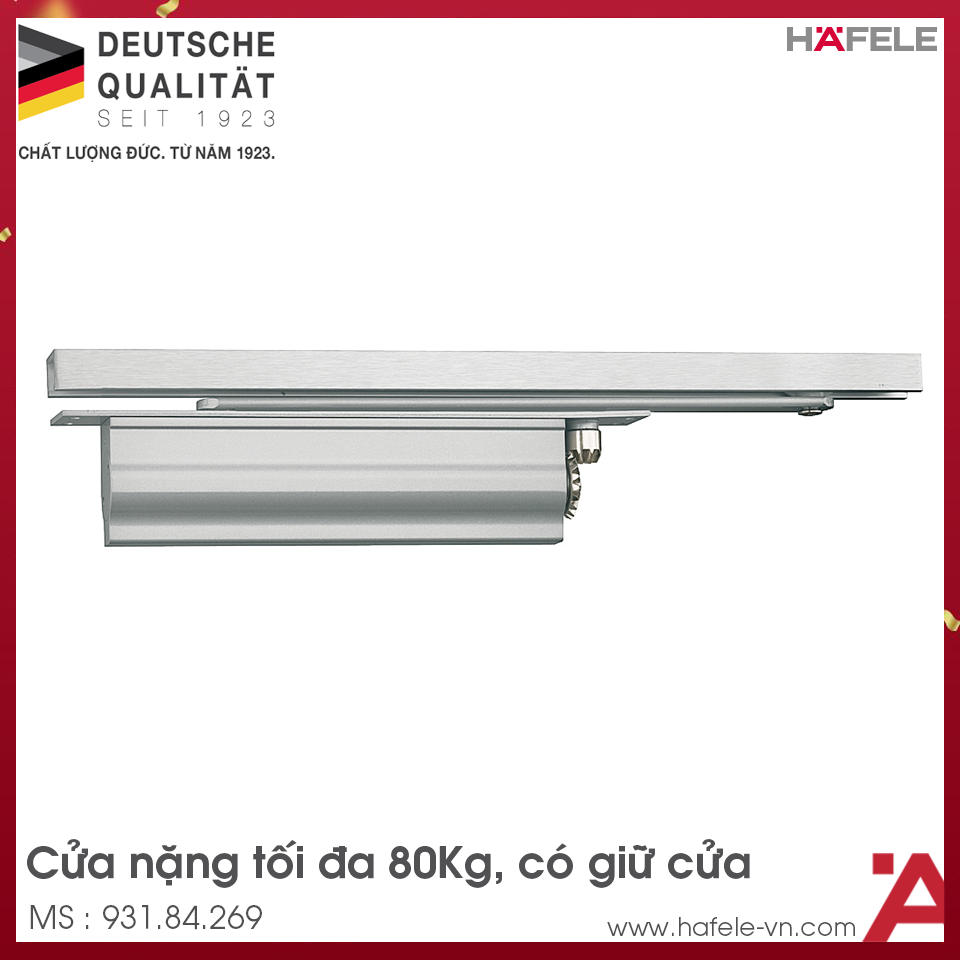 Tay Đẩy Hơi Cùi Chỏ Lắp Âm 80Kg Hafele 931.84.269