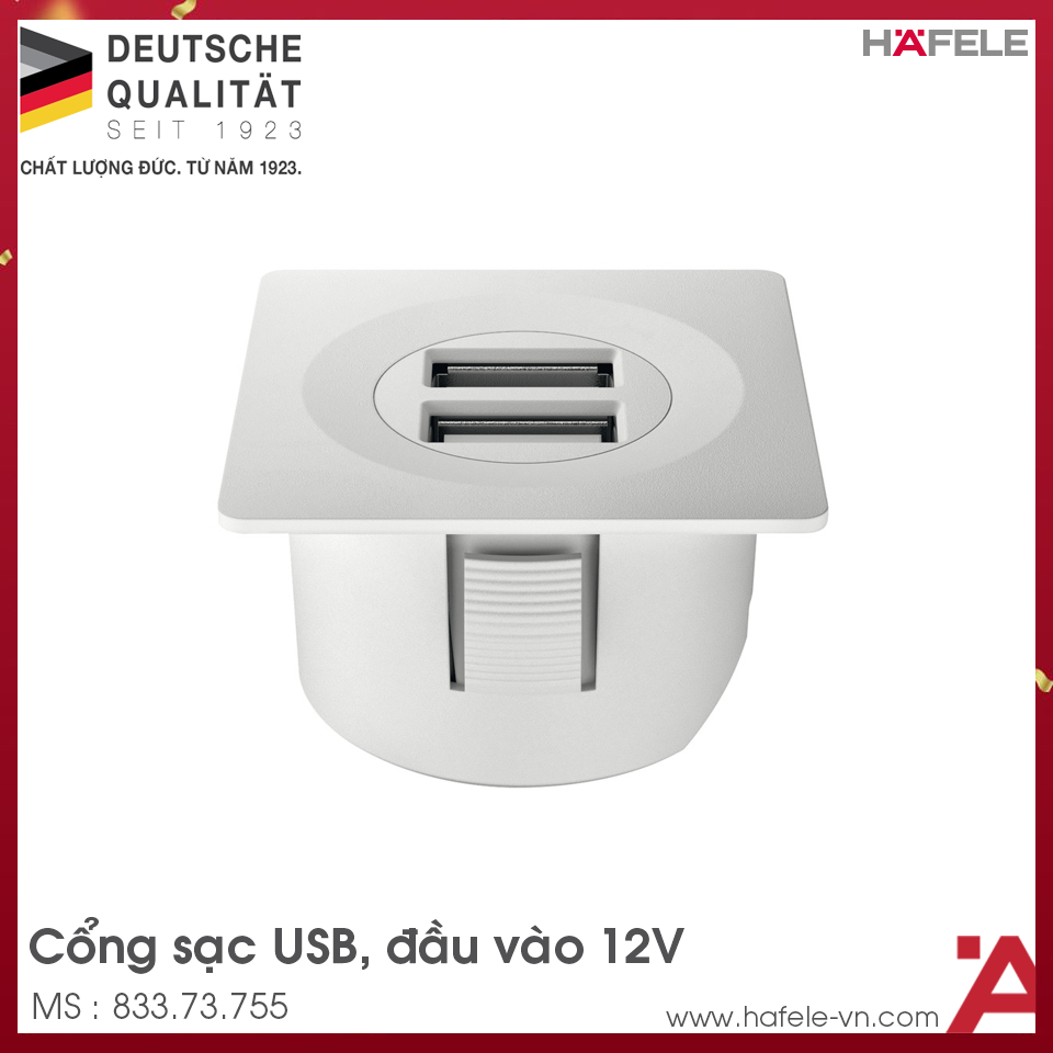 Cổng Sạc USB 12V Hafele 833.73.755