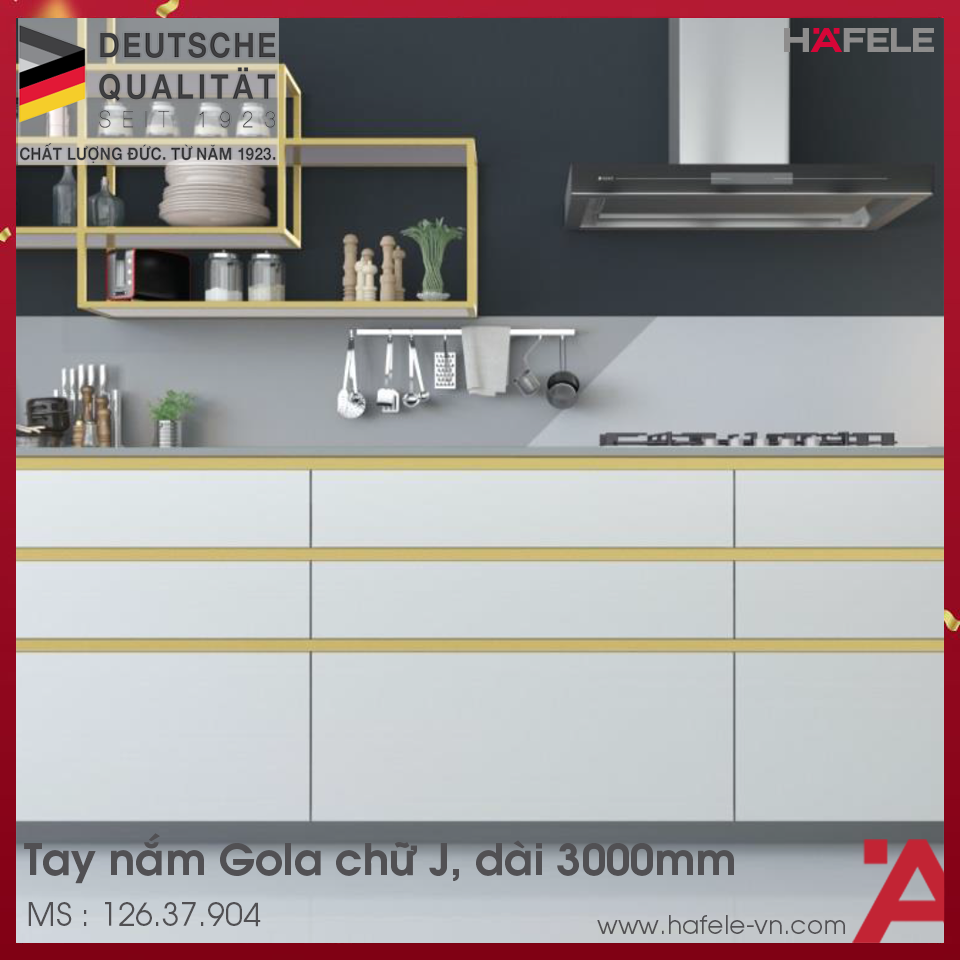 Tay Nắm Tủ Ngang Gola 2800mm Hafele 126.37.904