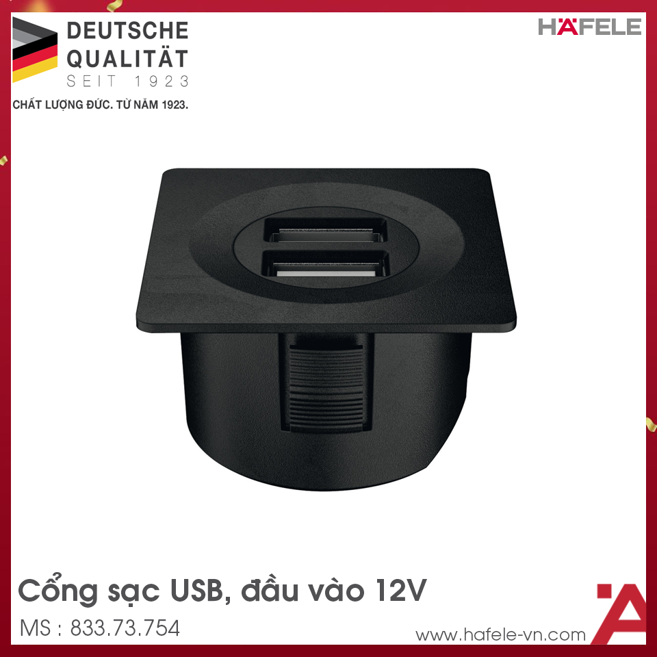 Cổng Sạc USB 12V Hafele 833.73.754