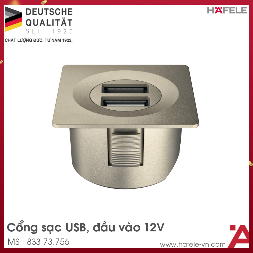 Cổng Sạc USB 12V Hafele 833.73.756