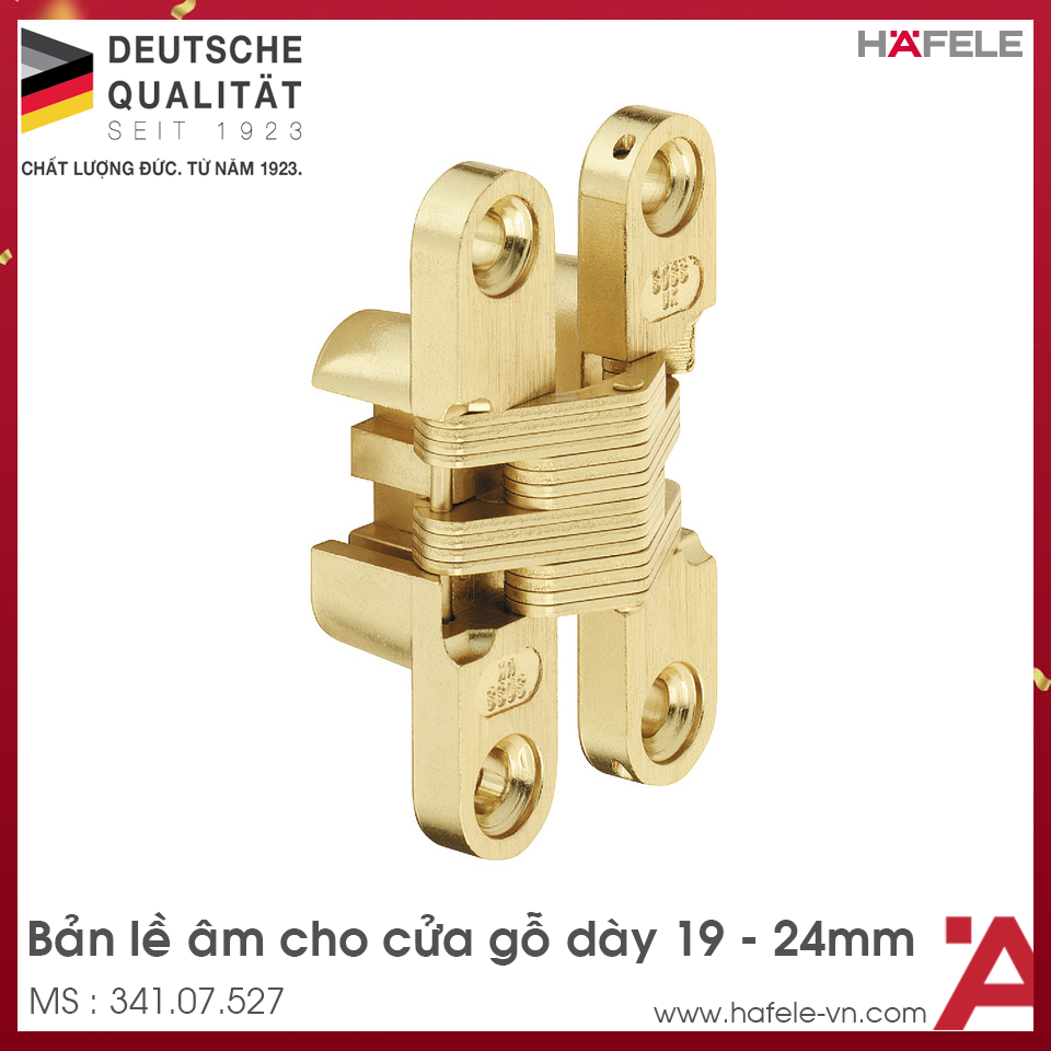 Bản Lề Âm Cho Cửa Gỗ Dày 19 - 24mm Hafele 341.07.527