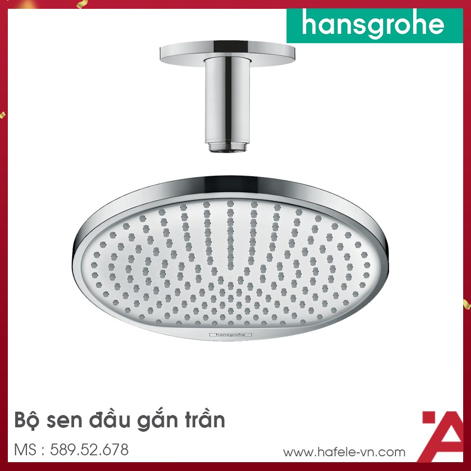 Bộ Sen Đầu Gắn Tường Raindance Crometta S Hansgrohe 589.52.678