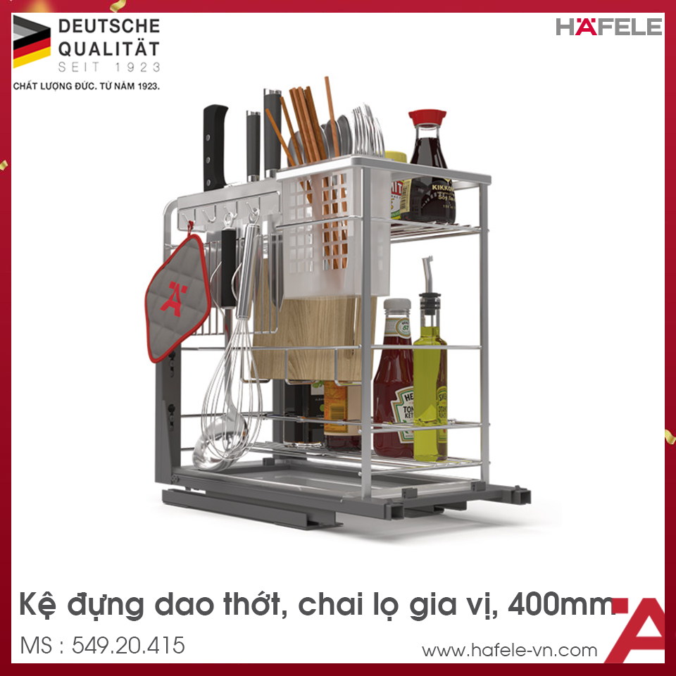 Giá Dao Thớt Chai Lọ 400mm Hafele 549.20.415