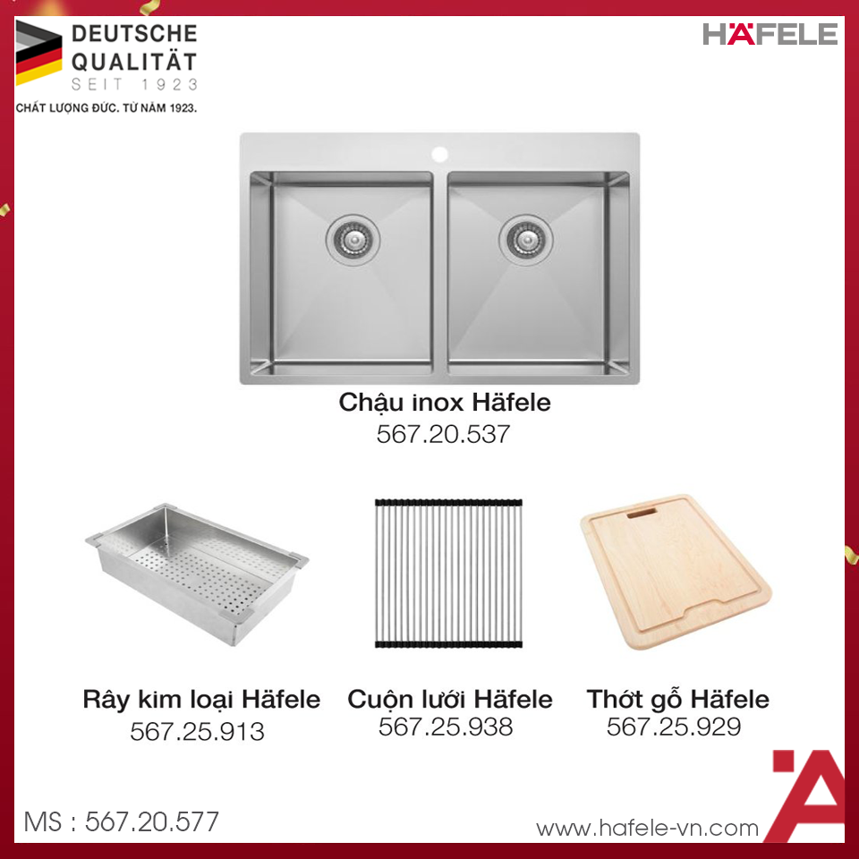 Combo Sản Phẩm Chậu Rửa Hafele 567.20.577