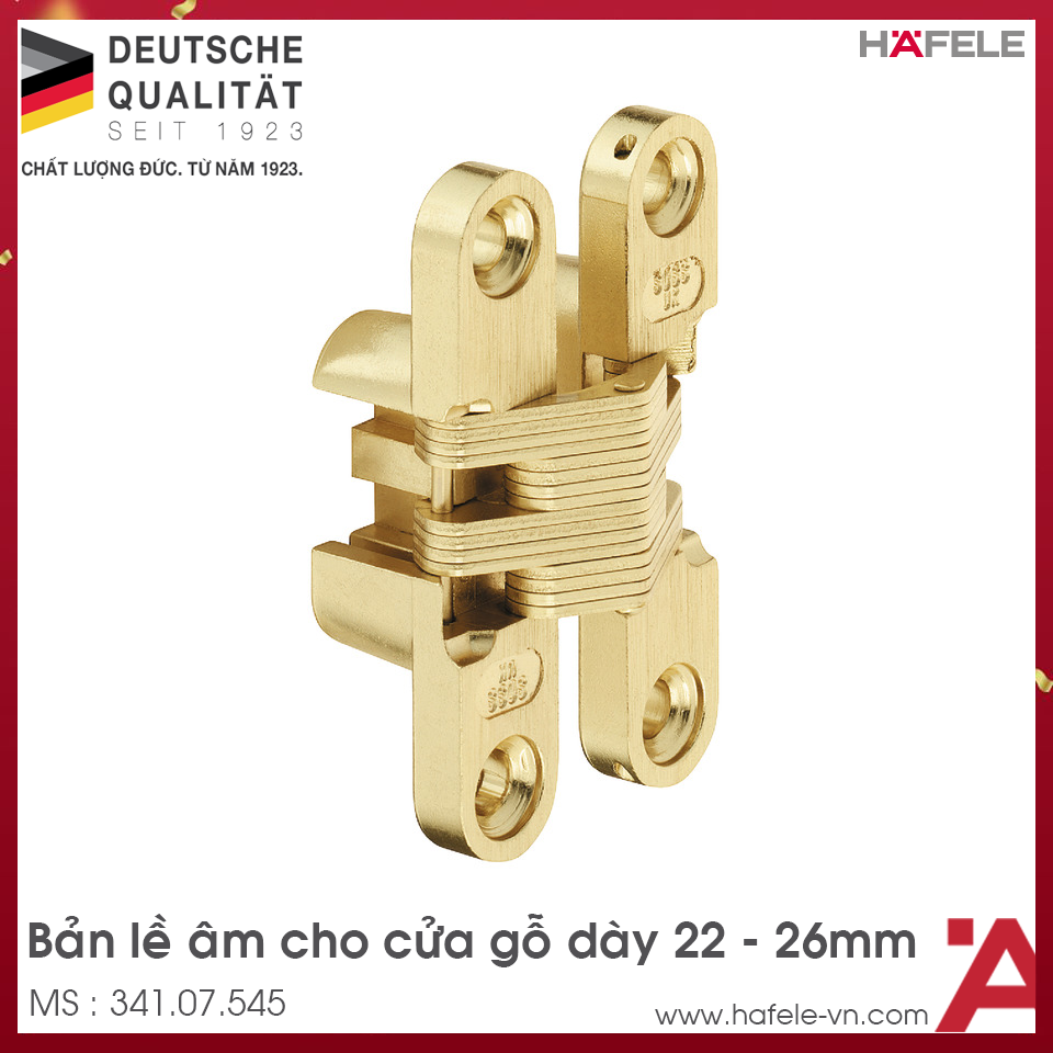 Bản Lề Âm Cho Cửa Gỗ Dày 22 - 26mm Hafele 341.07.545