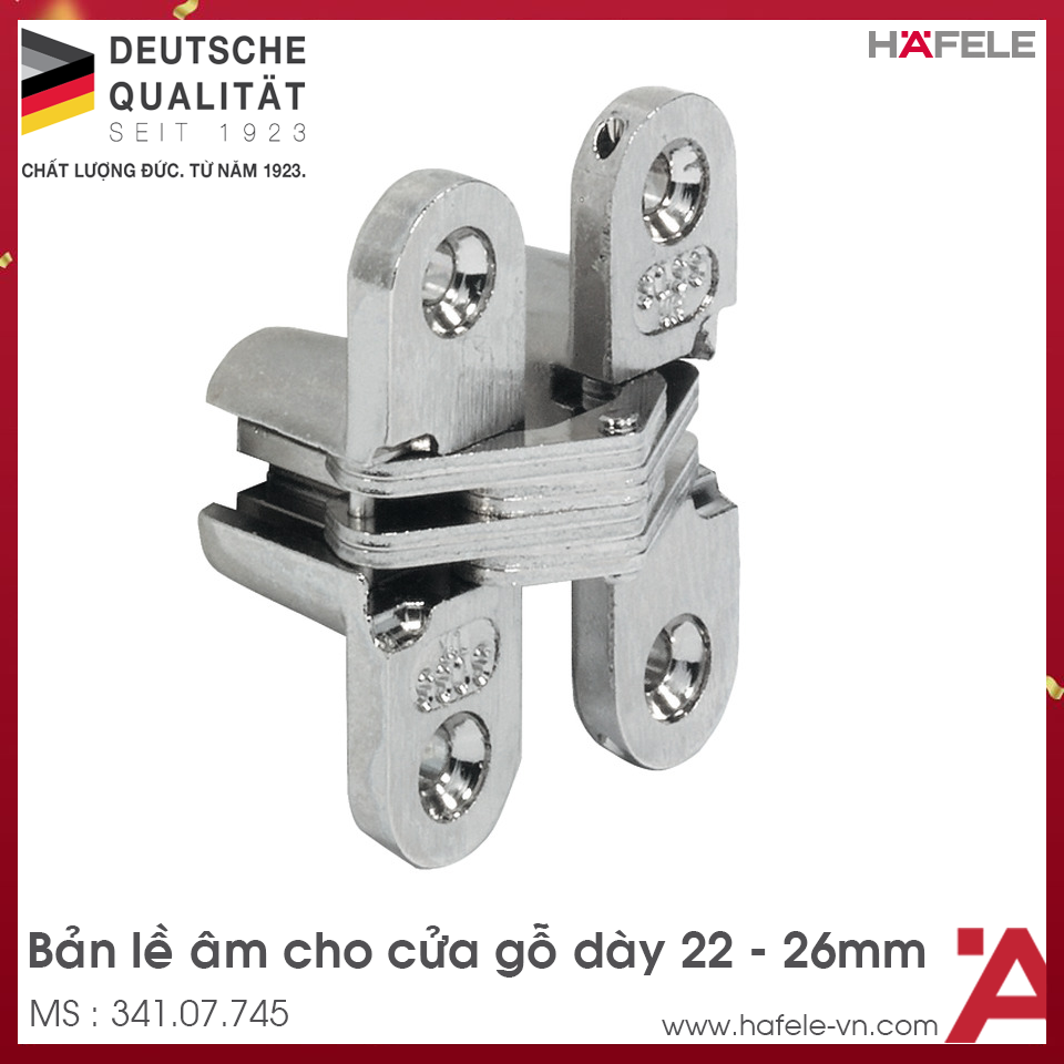 Bản Lề Âm Cho Cửa Gỗ Dày 22 - 26mm Hafele 341.07.745