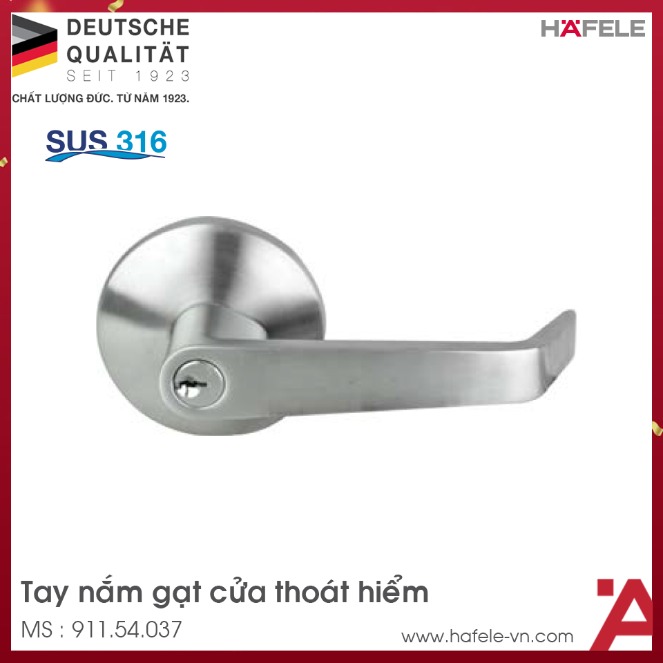 Tay Nắm Gạt Có Nắp Che Hafele 911.54.037