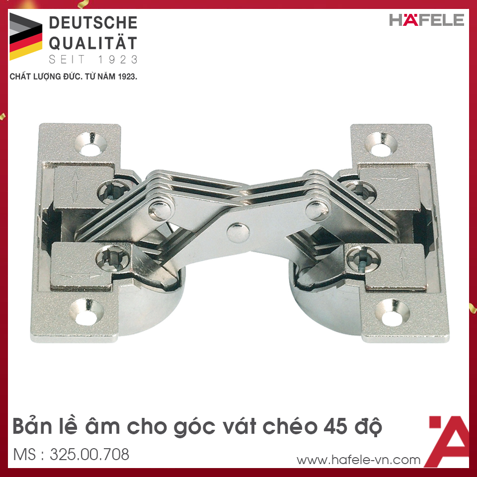 Bản Lề Tủ Mitred Cho Góc Vát Chéo 45º Hafele 325.00.708