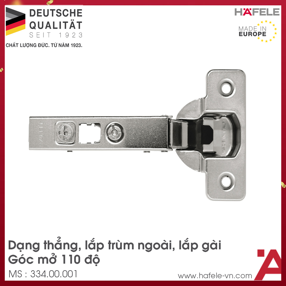 Bản Lề Trùm Ngoài Metallamat Neo 110º Hafele 334.00.001