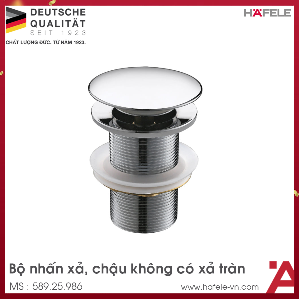 Bộ Nhấn Xả Cho Lavabo Không Có Xả Tràn Hafele 589.25.986