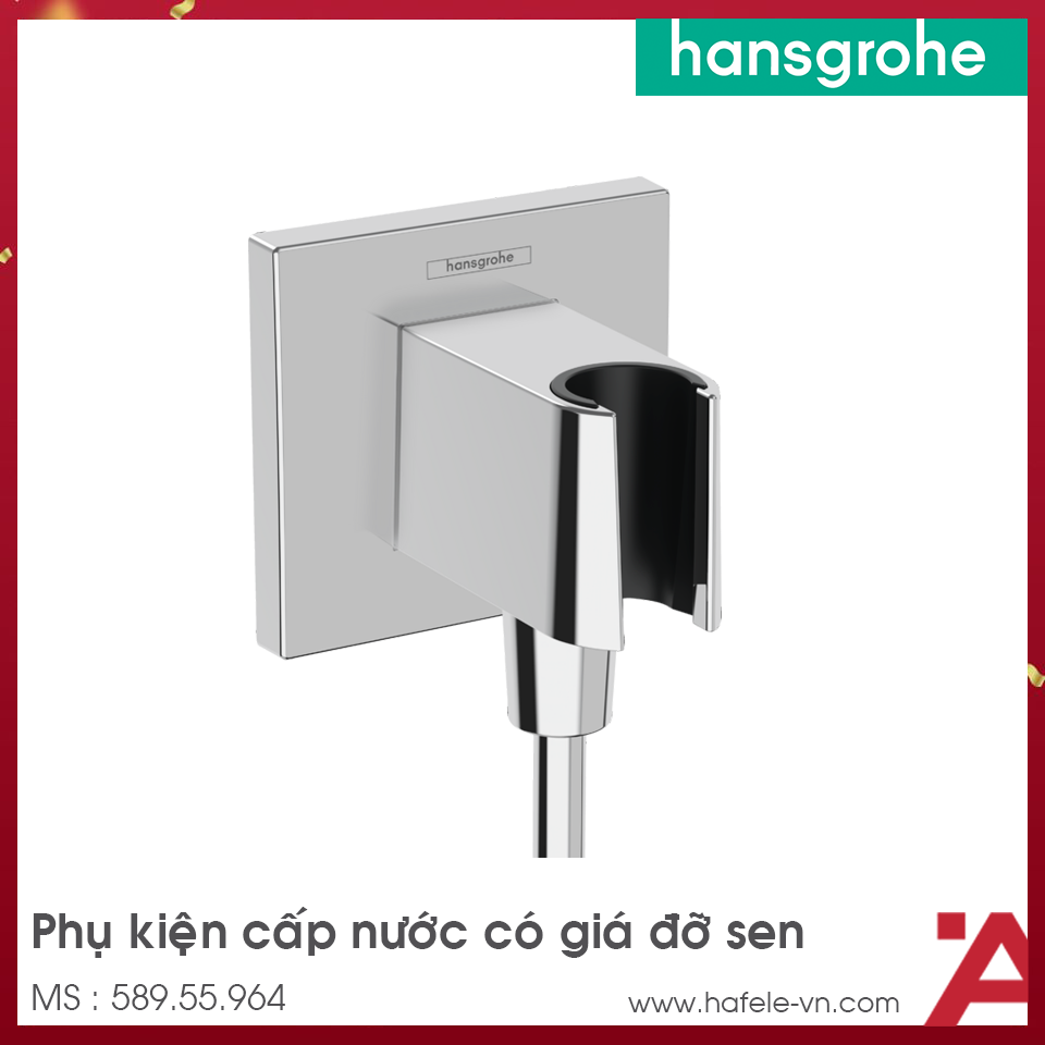 Phụ Kiện Cấp Nước Có Giá Đỡ Sen FixFit Hansgrohe 589.55.964