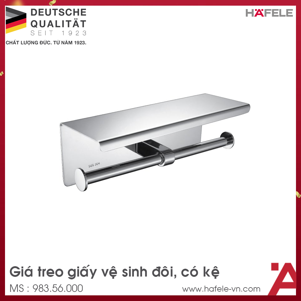 Giá Treo Giấy Vệ Sinh Đôi Có Kệ Hafele 983.56.000