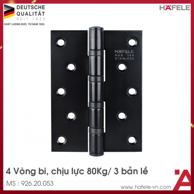Bản Lề Lá 4 Vòng Bi 80Kg Hafele 926.20.053