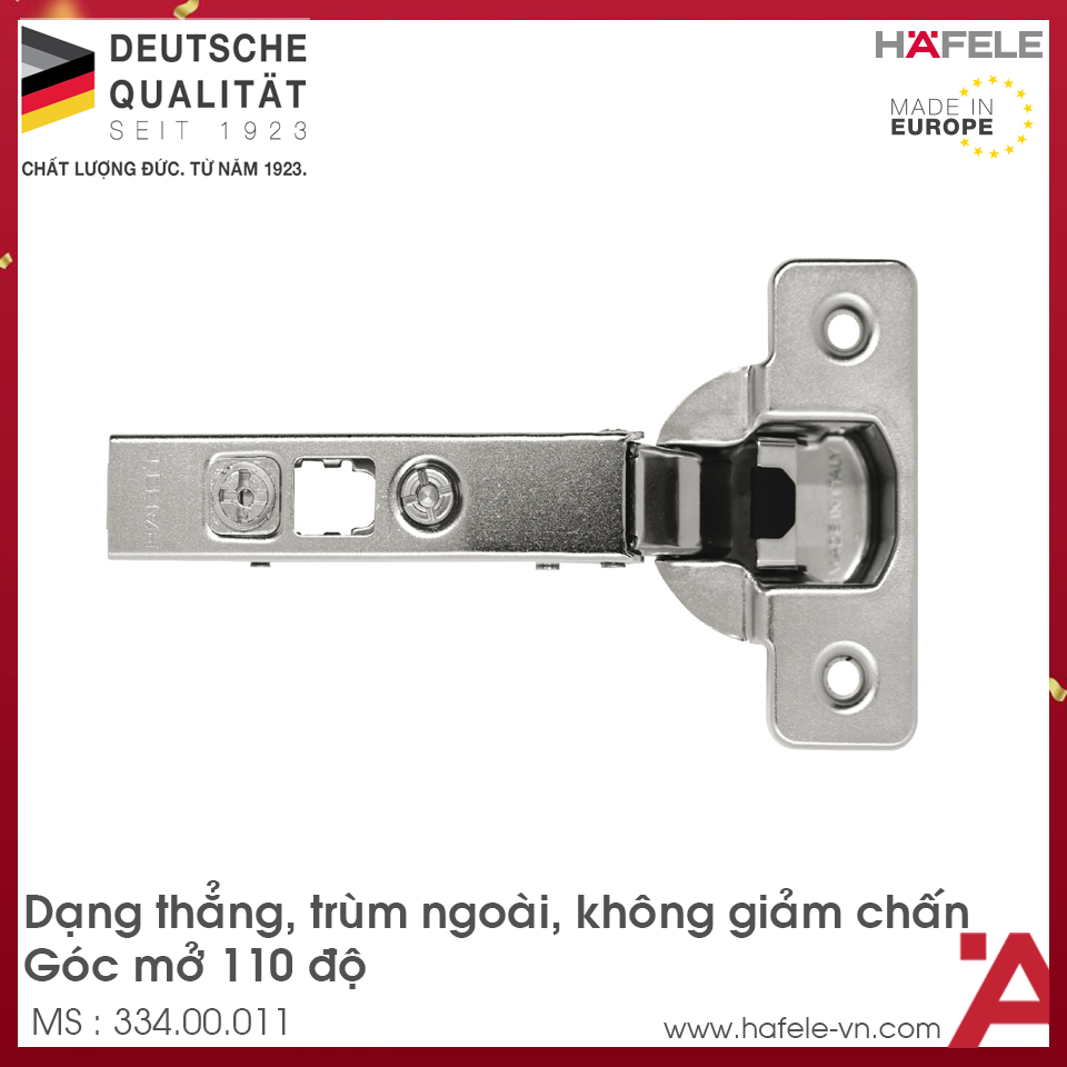 Bản Lề Trùm Ngoài Metallamat Neo 110º Hafele 334.00.011