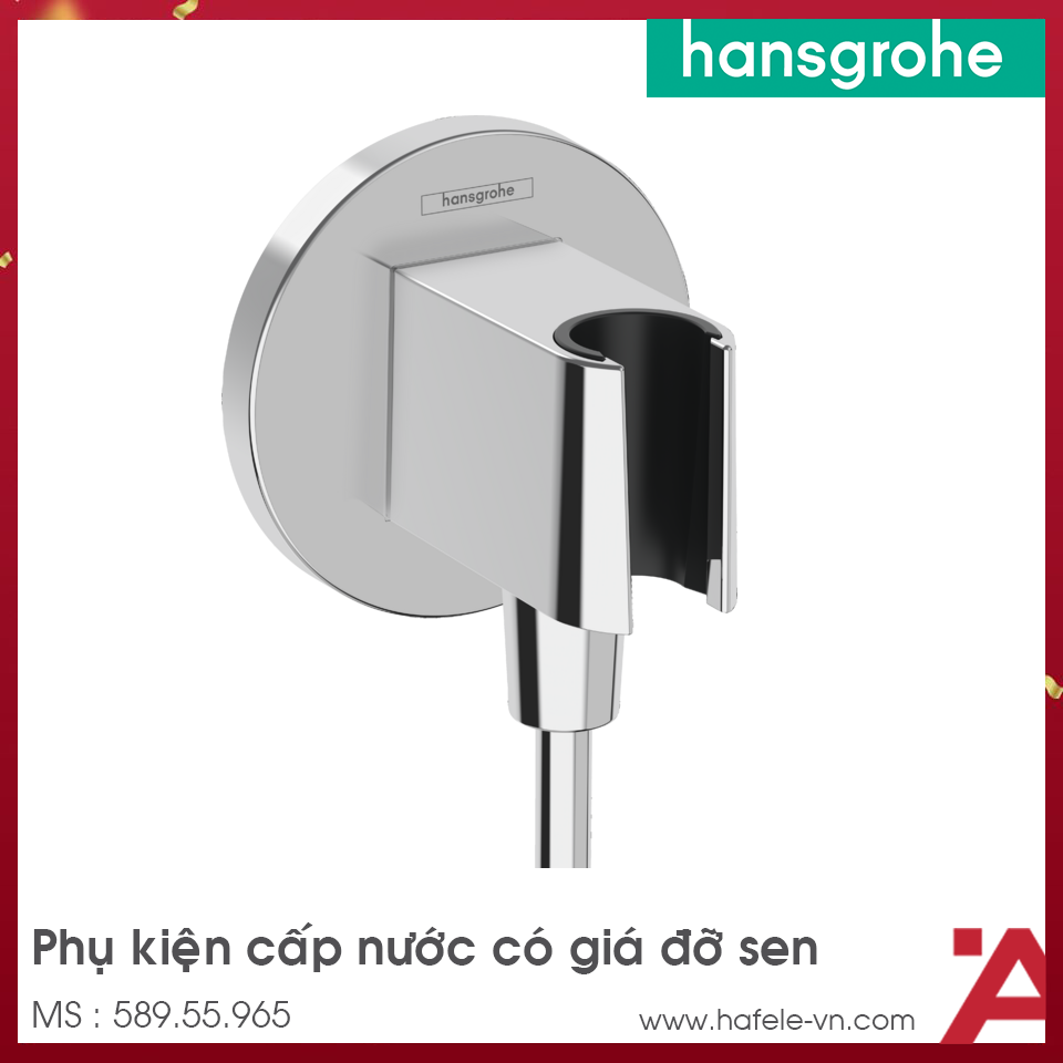 Phụ Kiện Cấp Nước Có Giá Đỡ Sen FixFit S Hansgrohe 589.55.965