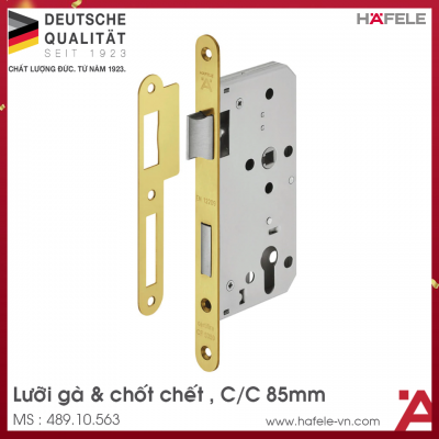 Thân Khóa Lưỡi Gà Chốt Chết C/C 85mm Hafele 489.10.563