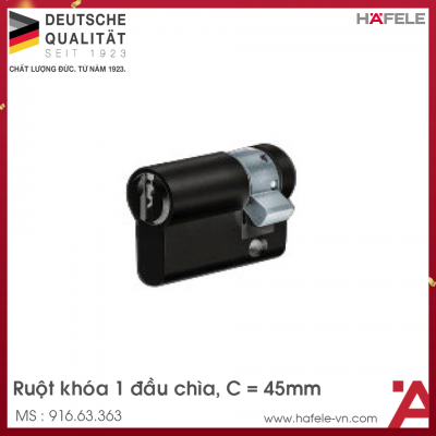 Ruột Khóa 1 Đầu Chìa 45mm Hafele 916.63.363