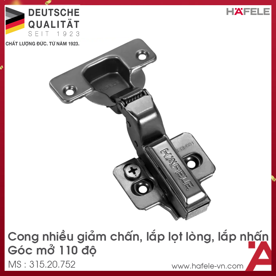 Bản Lề Lọt Lòng Metalla SM Giảm Chấn 110º Hafele 315.20.752