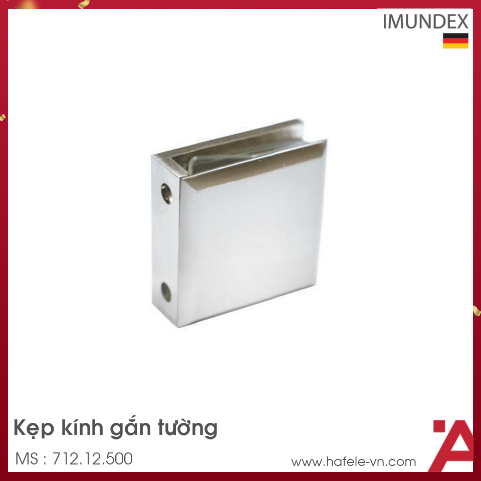 Kẹp Kính Gắn Tường 90º Inox Mờ Imundex 712.12.500