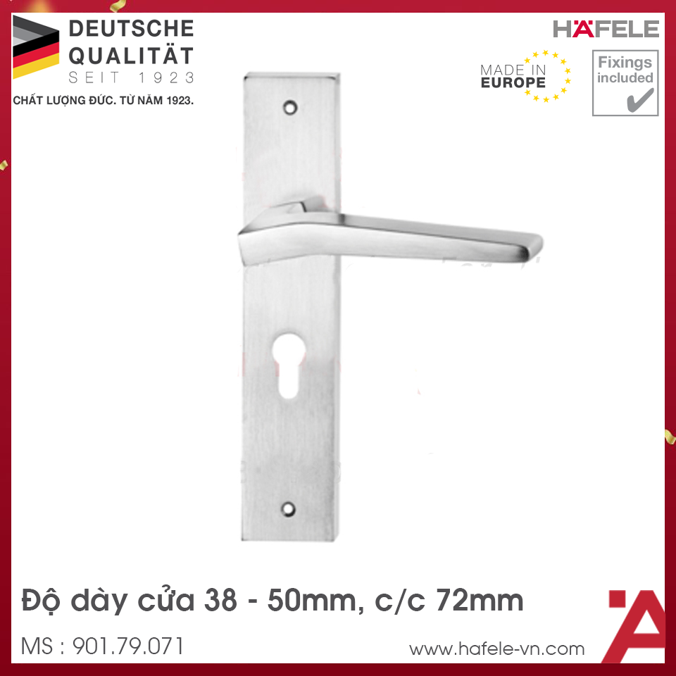 Tay Nắm Gạt Đế Dài Mở Phải C/C 72mm Hafele 901.79.071