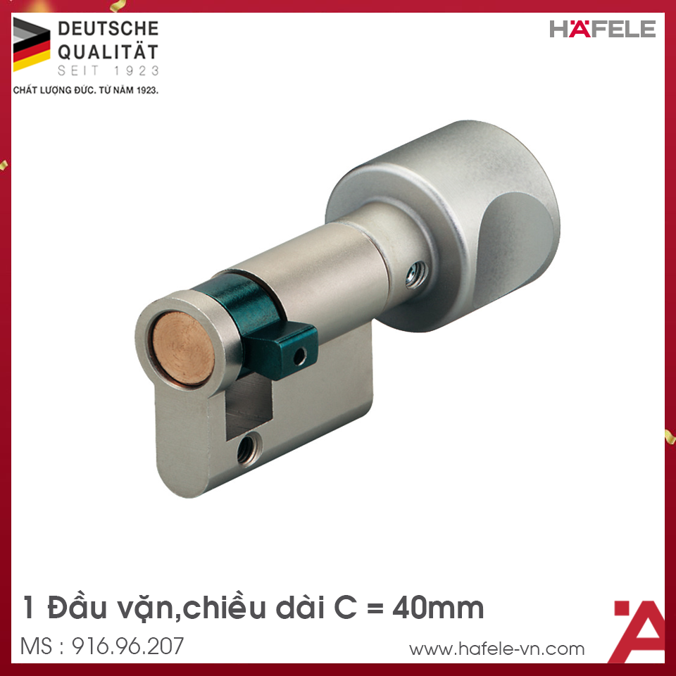 Ruột Khóa 1 Đầu Vặn 40mm Hafele 916.96.207