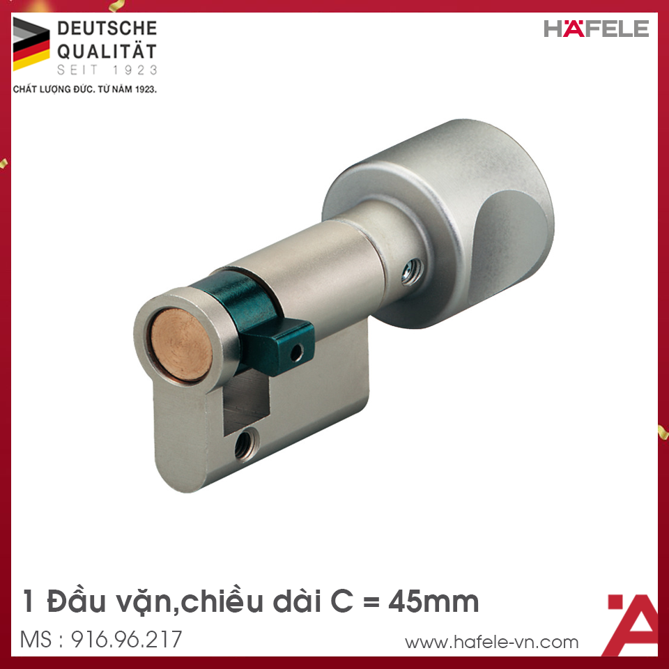 Ruột Khóa 1 Đầu Vặn 45mm Hafele 916.96.217