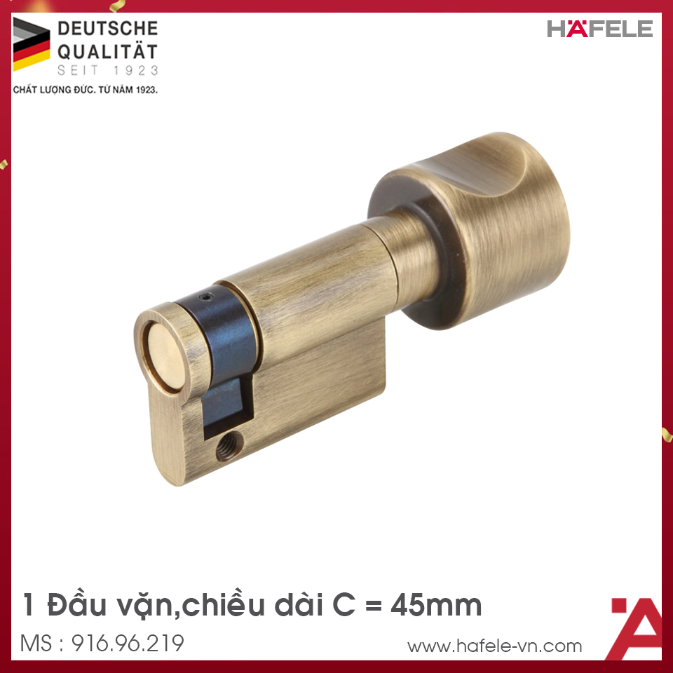 Ruột Khóa 1 Đầu Vặn 45mm Hafele 916.96.219