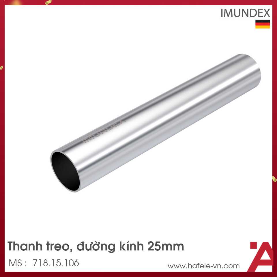 Thanh Treo Tròn Ø25mm Imundex 718.15.106