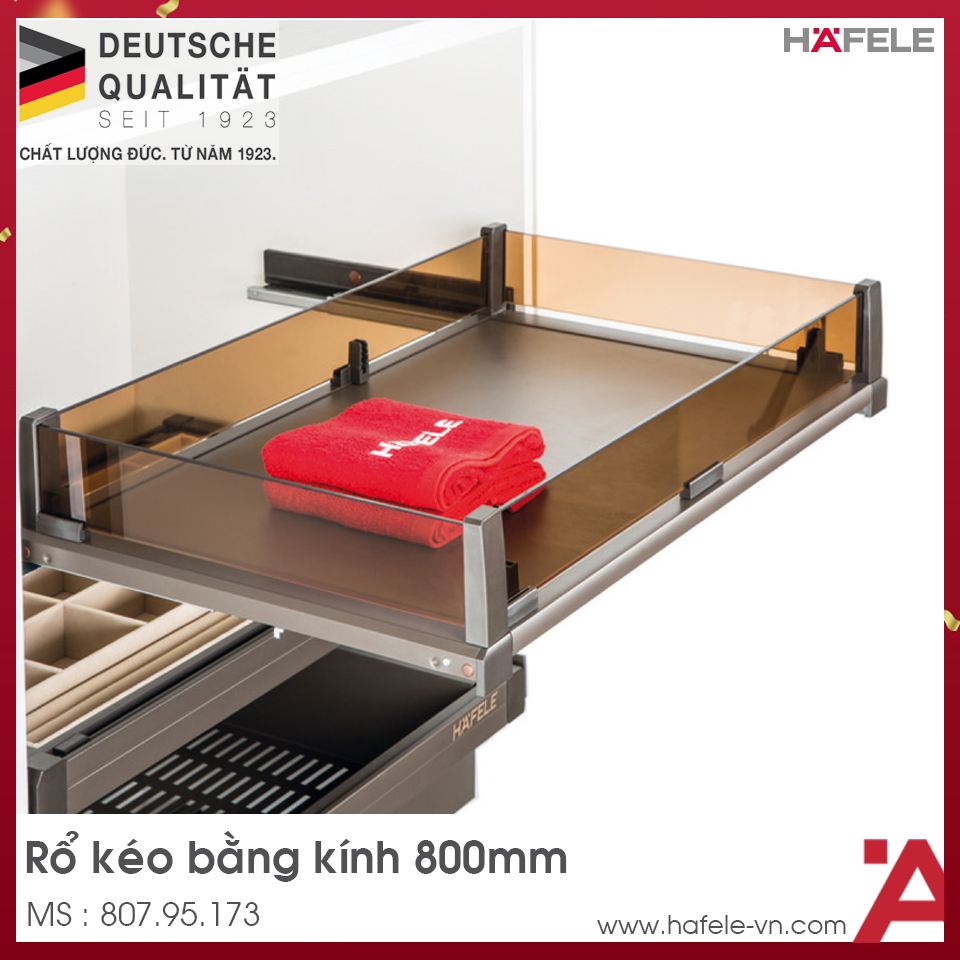 Rổ Kéo Bằng Kính 800mm Hafele 807.95.173
