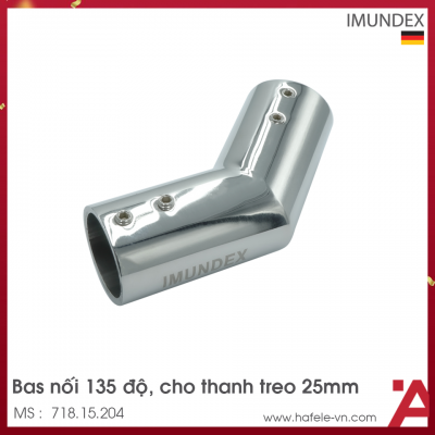 Bas Nối Thanh Treo 135º Inox Mờ Imundex 718.15.204