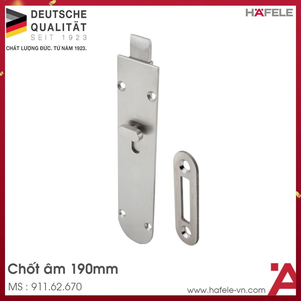 Chốt Âm 190mm Hafele 911.62.670