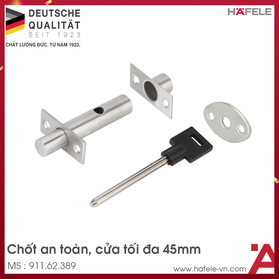 Chốt An Toàn Cho Cửa Tối Đa 45mm Hafele 911.62.389