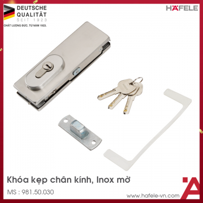 Khóa Kẹp Chân Kính Inox Mờ Hafele 981.50.030