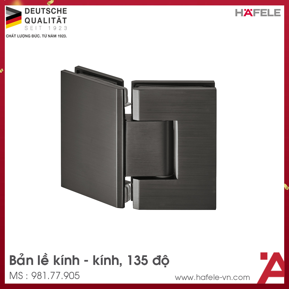 Bản Lề Kính - Kính 135º Màu Đen Hafele 981.77.905