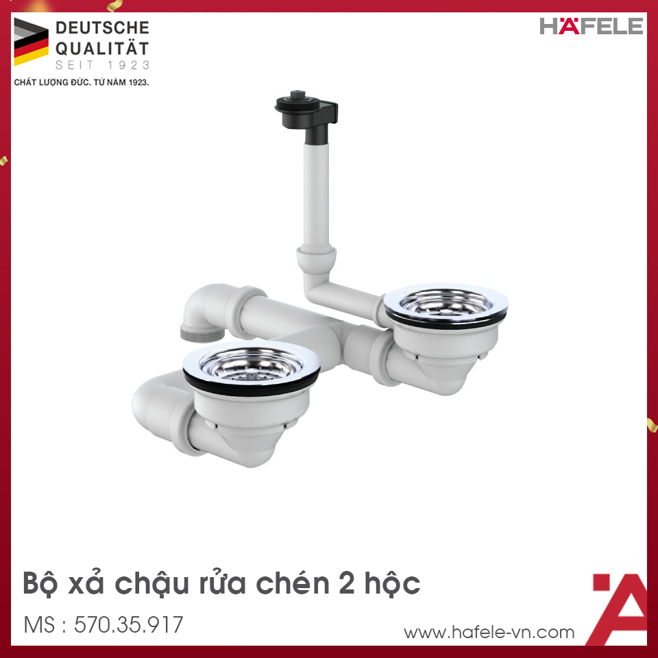 Bộ Xả Chậu 2 Hộc Hafele 570.35.917