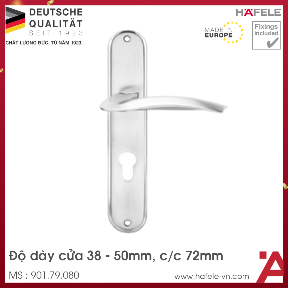 Tay Nắm Gạt Đế Dài Mở Phải c/c 72mm Hafele 901.79.080