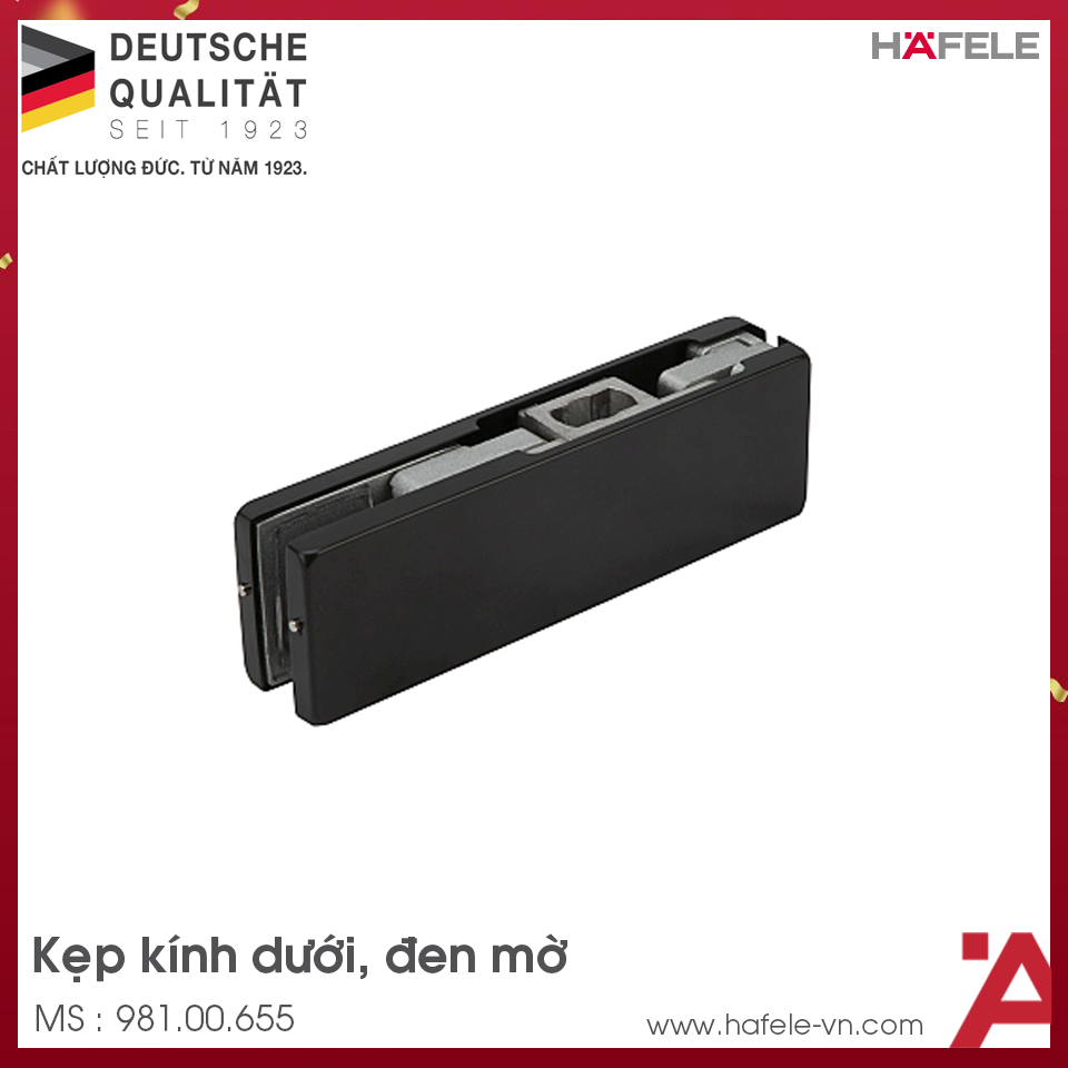 Kẹp Kính Dưới Đen Mờ Hafele 981.00.655
