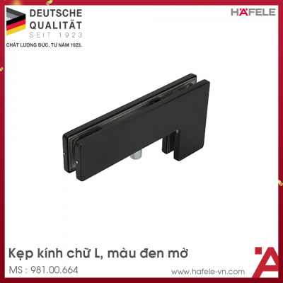 Kẹp Kính Chữ L Màu Đen 120Kg Hafele 981.00.664