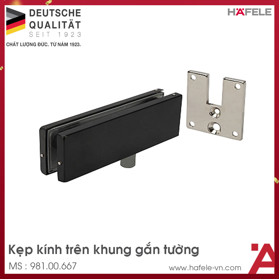 Kẹp Kính Trên Khung Gắn Tường Màu Đen Hafele 981.00.667