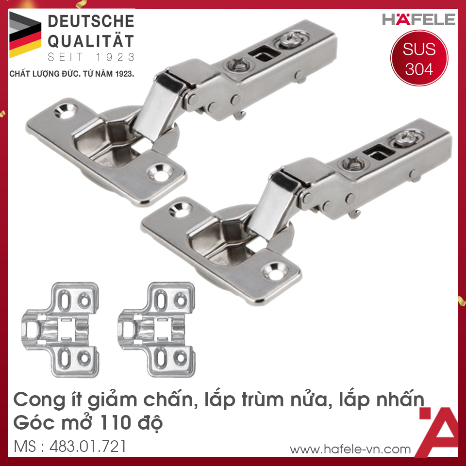 Bản Lề Trùm Nửa Metalla SM 110º DIY Hafele 483.01.721