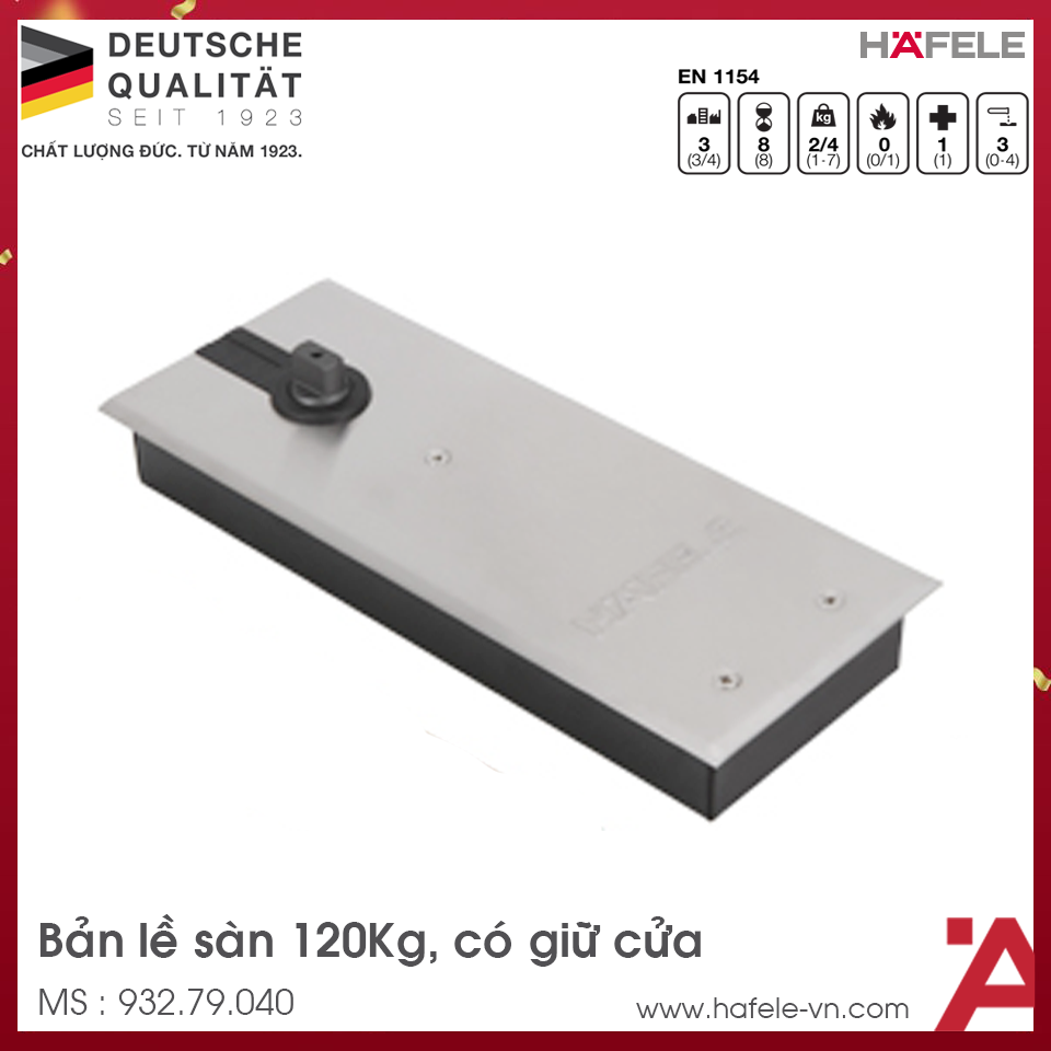 Bản Lề Sàn EN4 120Kg Hafele 932.79.040