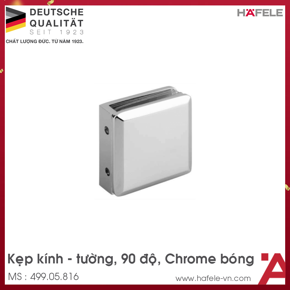 Kẹp Kính Phòng Tắm Kính 90º Hafele 499.05.816